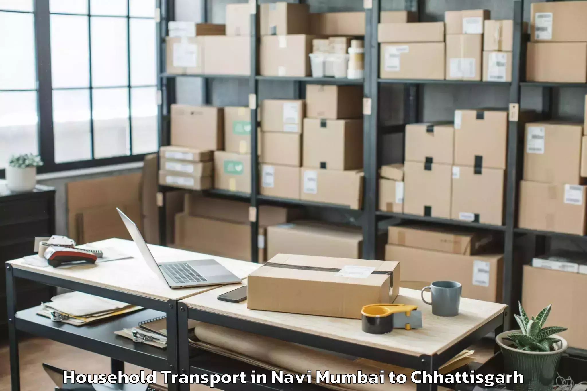 Quality Navi Mumbai to Bhairamgarh Household Transport